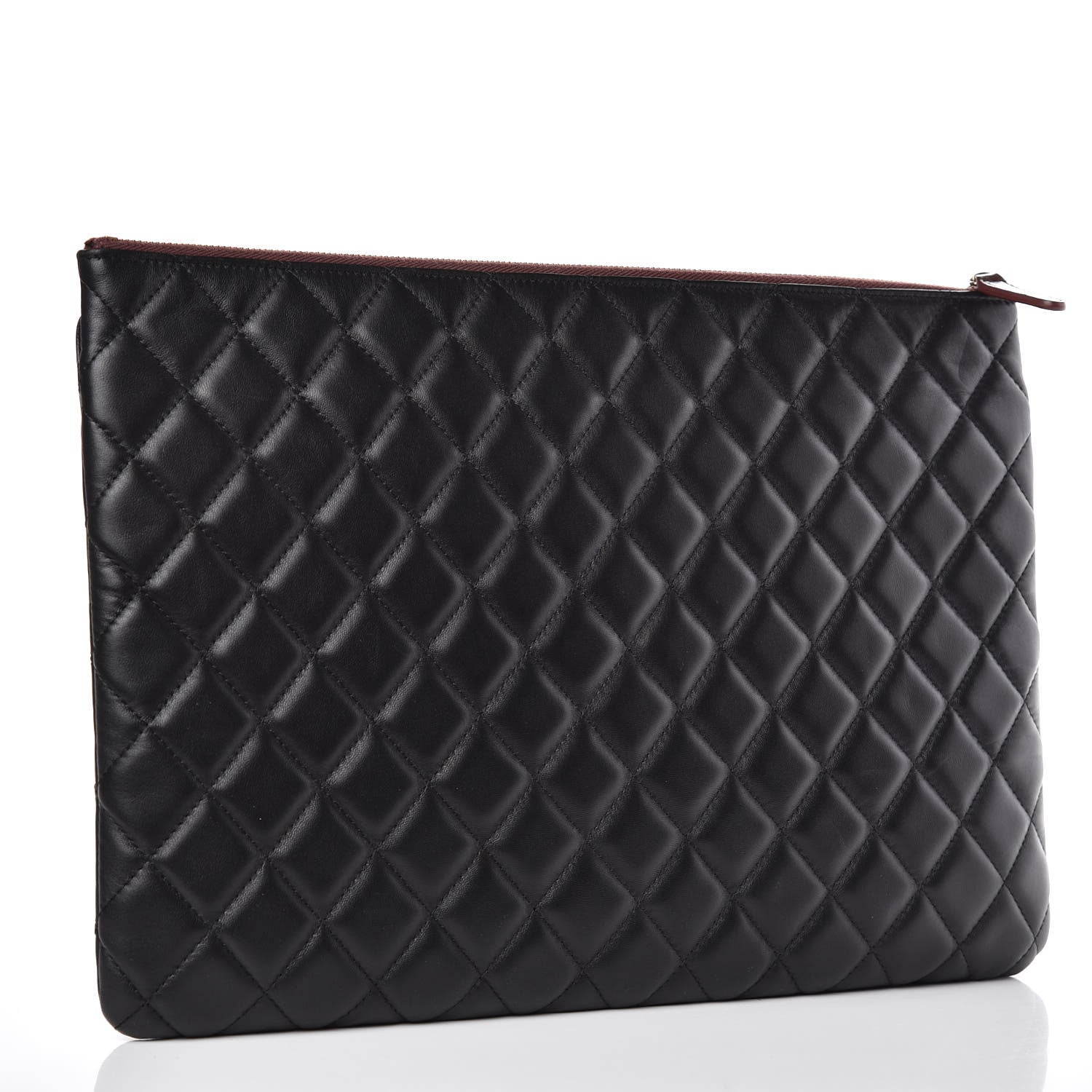 Chanel Lambskin Quilted Large Flap Cosmetic Case Black 3 of 7