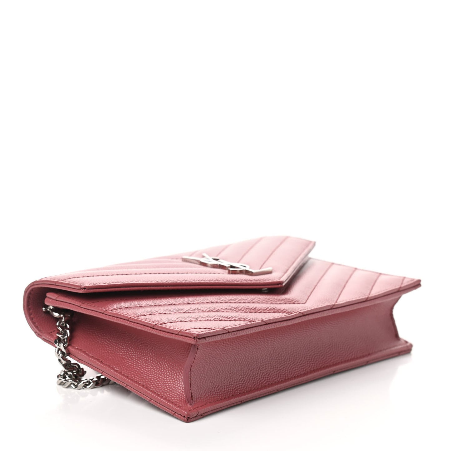 Grain De Poudre Matelasse Chevron Monogram Envelope Chain Wallet Mystic Rose