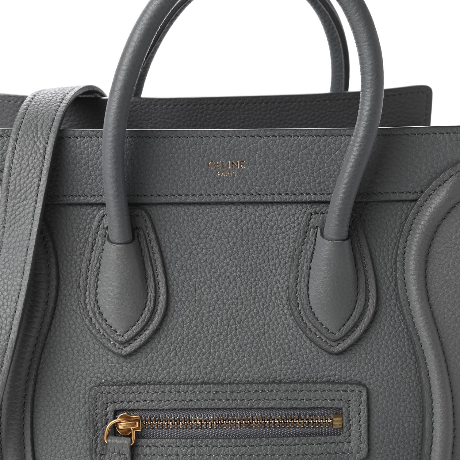 Celine Baby Drummed Calfskin Nano Luggage Kohl 9 of 9