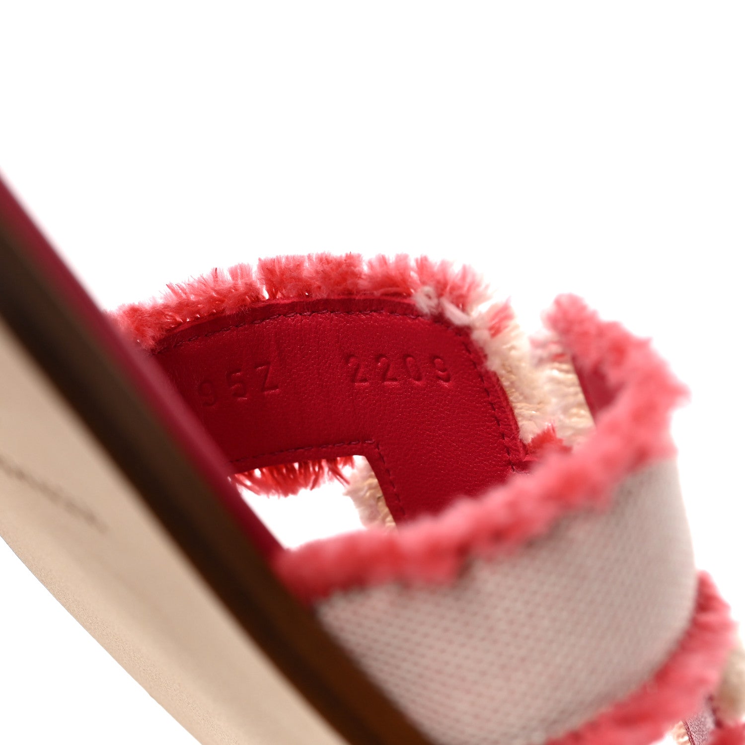 Hermes Toile H Oran Fringe Sandals 36 Framboise 8 of 9