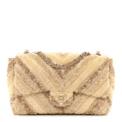 Chanel Sequins Chevron Flap Gold 1 of 13