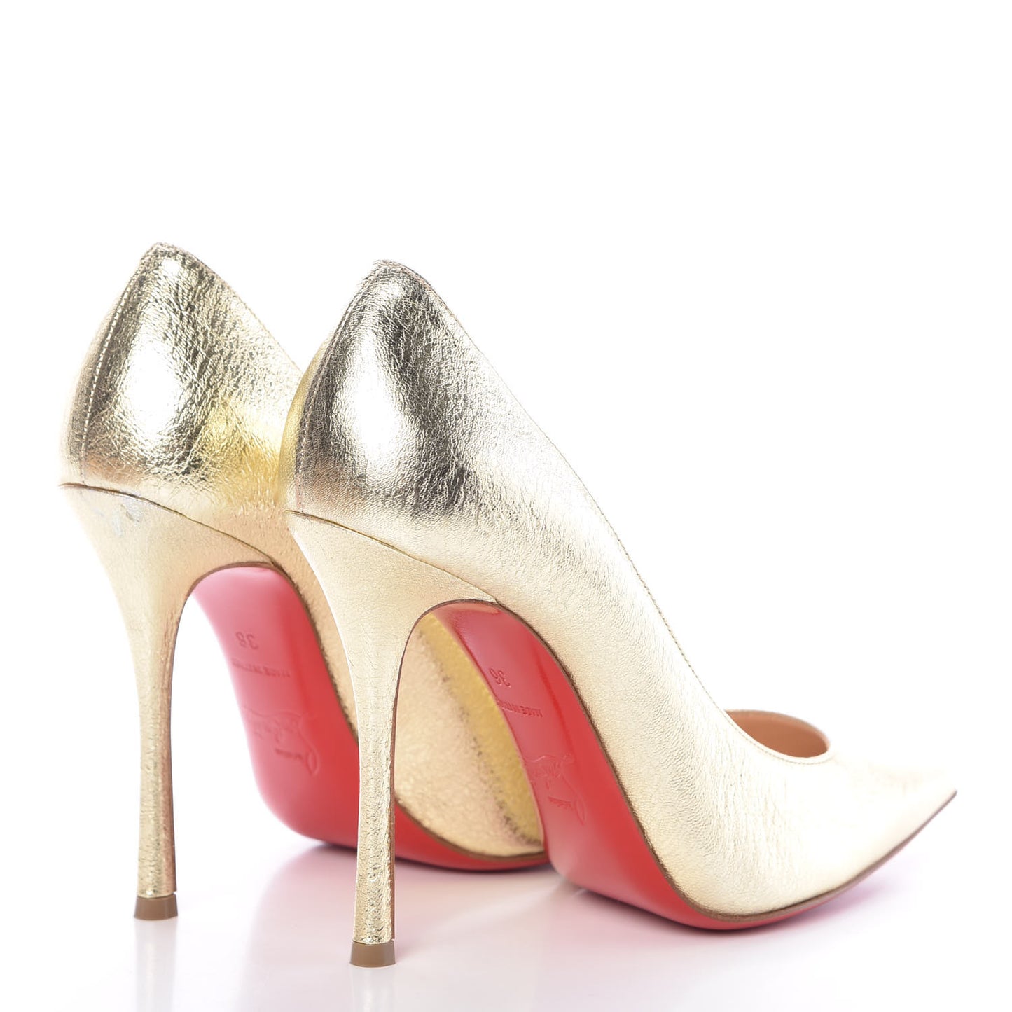 Nappa Pepite Decoltish 100 Pumps 36 Gold