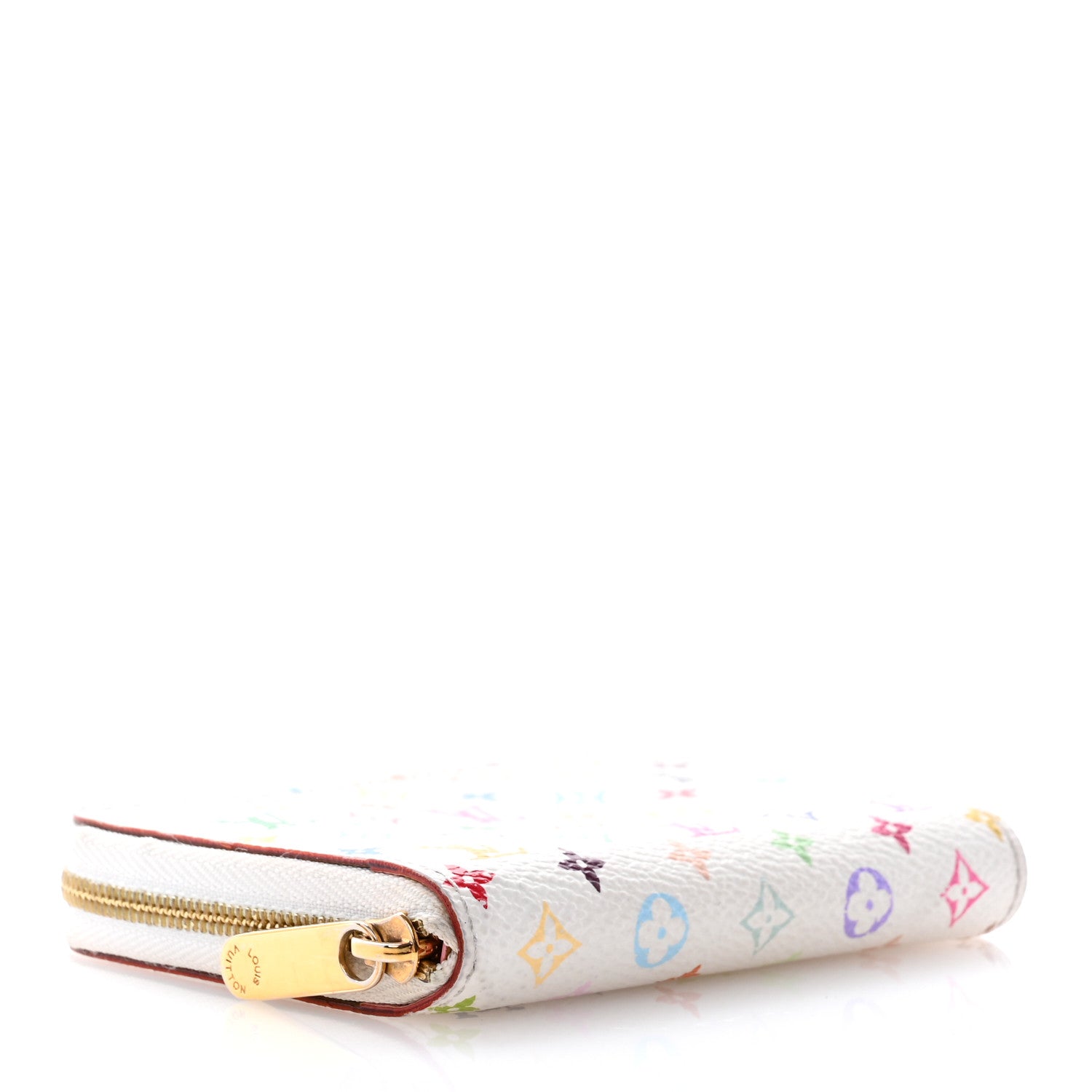 Louis Vuitton Monogram Multicolor Zippy Coin Purse Wallet White Litchi 4 of 9