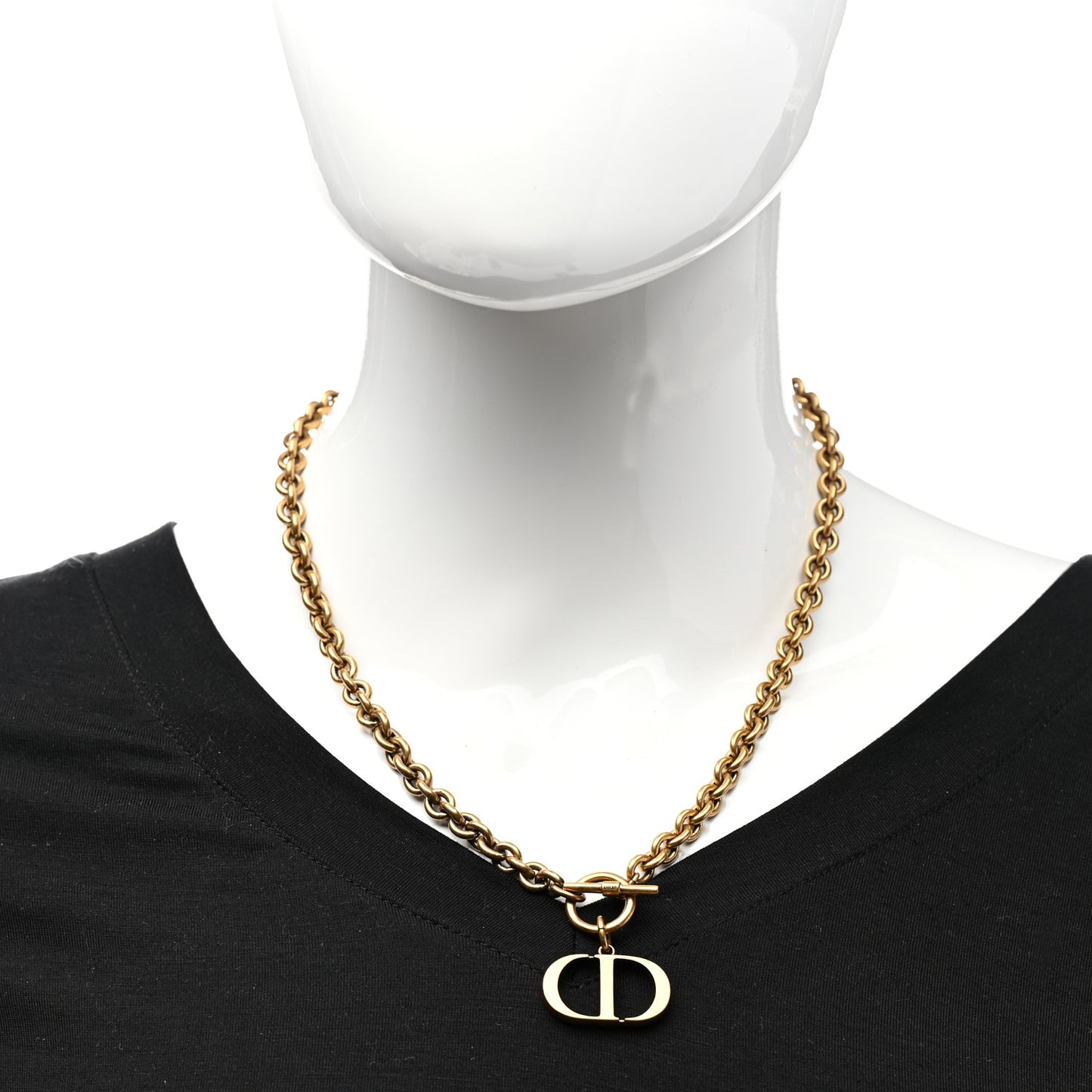 Metal Logo Necklace Gold