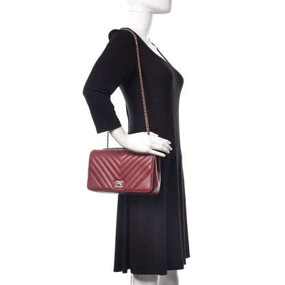 Chanel Calfskin Chevron Quilted Statement Flap Red 2 of 10