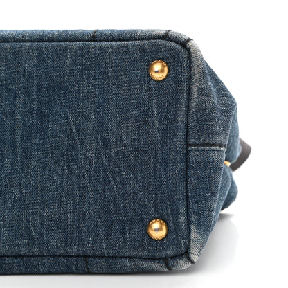 Prada Denim Small Logo Tote Avio 10 of 11