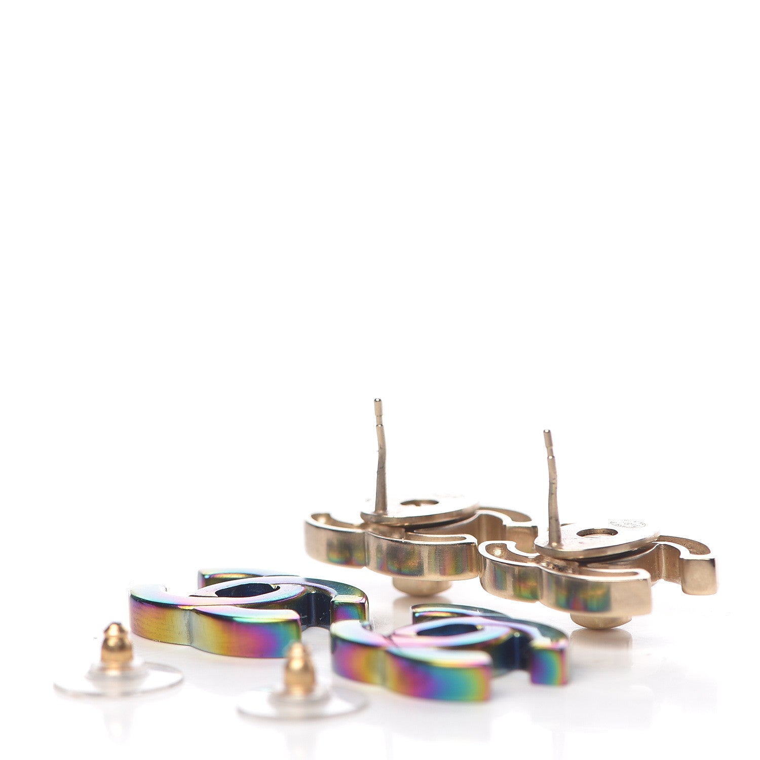 Chanel Metal CC Turnlock Interchangeable Earrings Gold 7 of 7