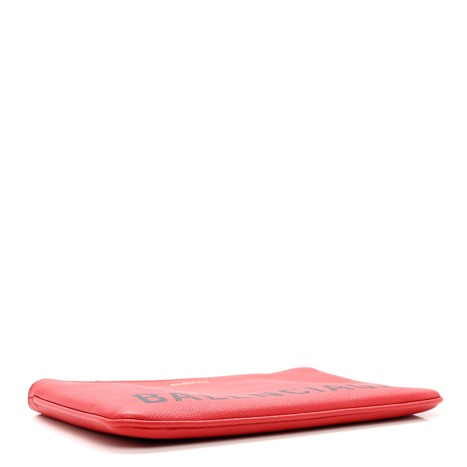 Balenciaga Signature Grained Calfskin Logo Ville Zip Pouch M Rouge Lantern Black 4 of 6