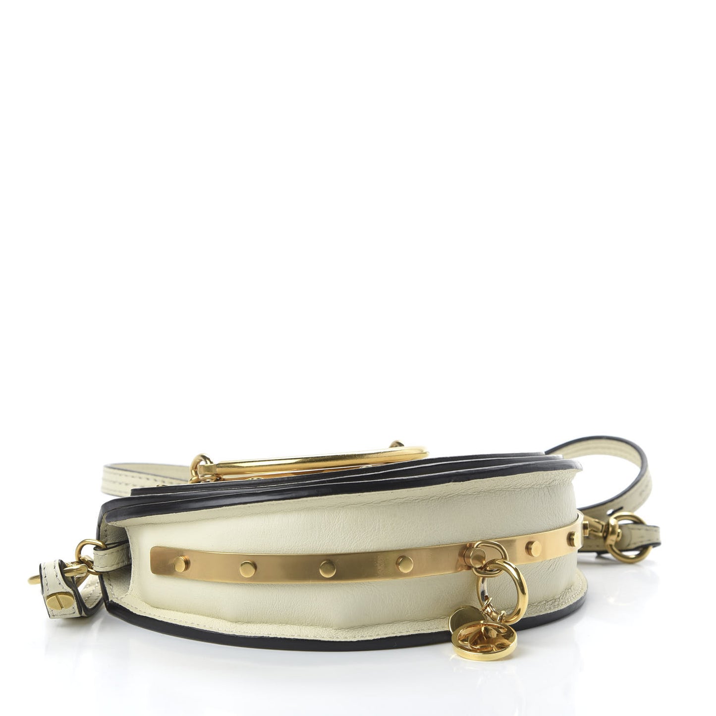 Calfskin Small Nile Bracelet Minaudiere Bag Off White
