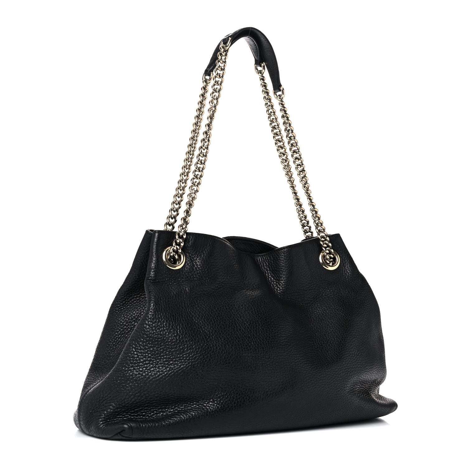 Gucci Pebbled Calfskin Medium Soho Chain Shoulder Bag Black 4 of 28