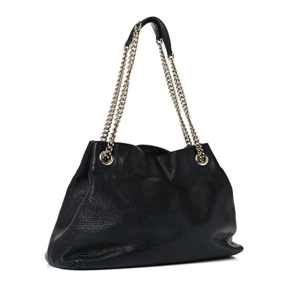 Gucci Pebbled Calfskin Medium Soho Chain Shoulder Bag Black 4 of 28