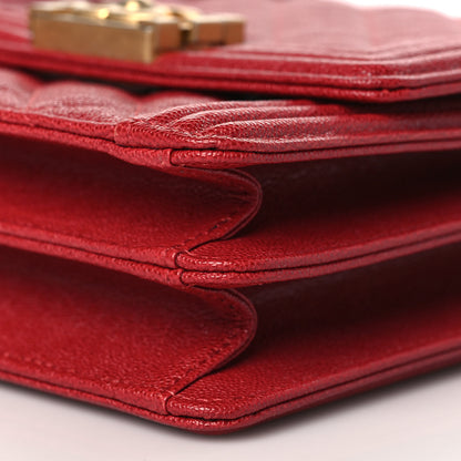 Chanel Caviar Quilted North South Boy Flap Red 9 of 9