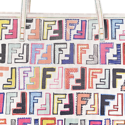 Fendi Zucca Spalmati FF Multicolor Medium Roll Tote Multicolor White 10 of 12