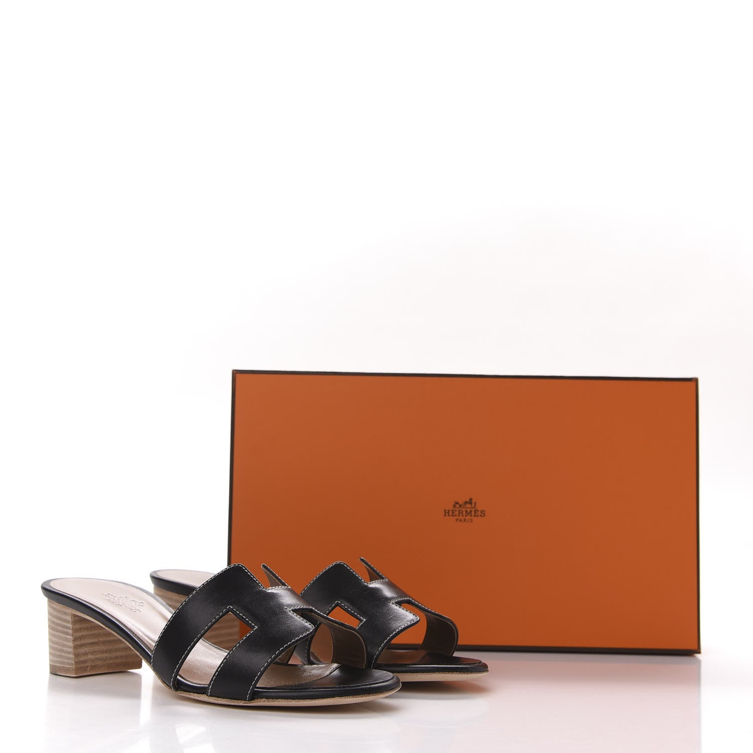Hermes Calfskin Oasis Sandals 35 Black 11 of 11
