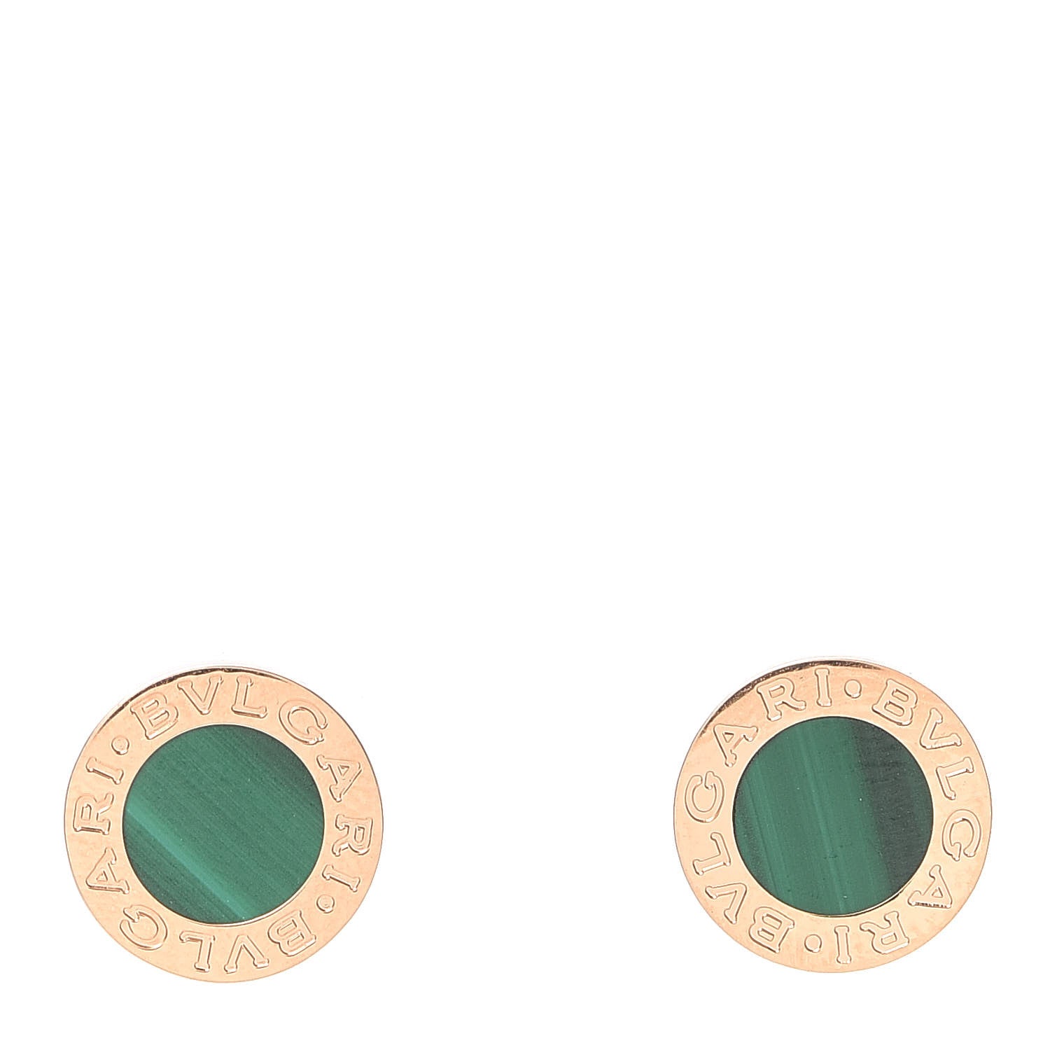 Bulgari 18K Yellow Gold Malachite BVLGARI BVLGARI Stud Earrings 1 of 5