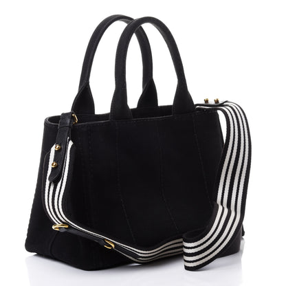 Prada Canapa Small Logo Tote Black Talco 2 of 4