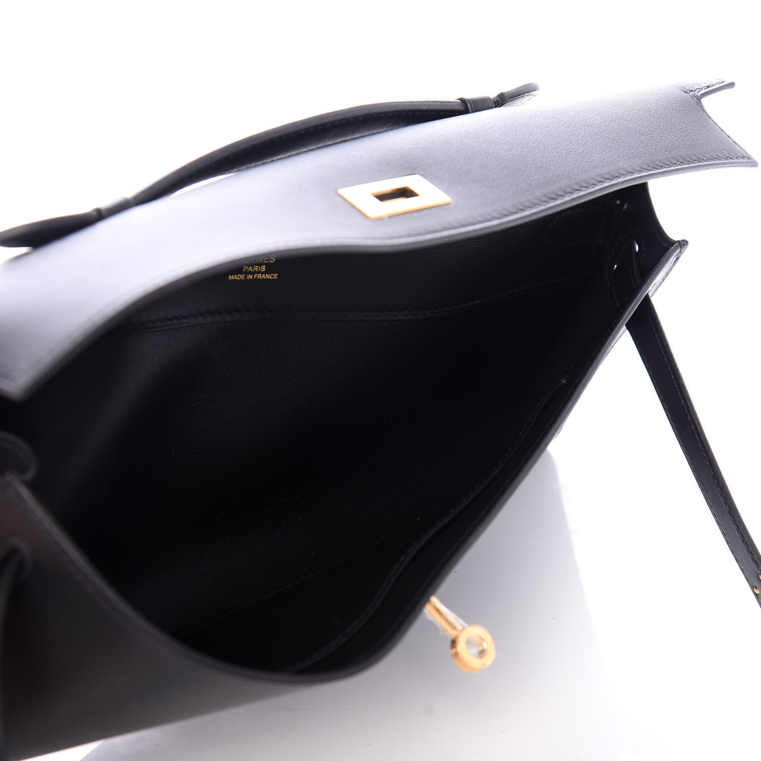 Hermes Swift Kelly Cut Clutch Pochette Black 5 of 7