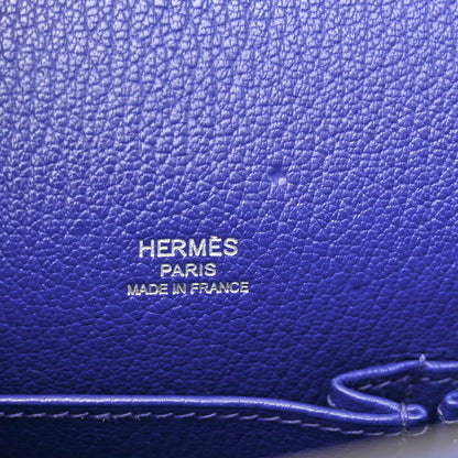 Hermes Taurillon Clemence Jypsiere 28 Bleu Electrique 6 of 13