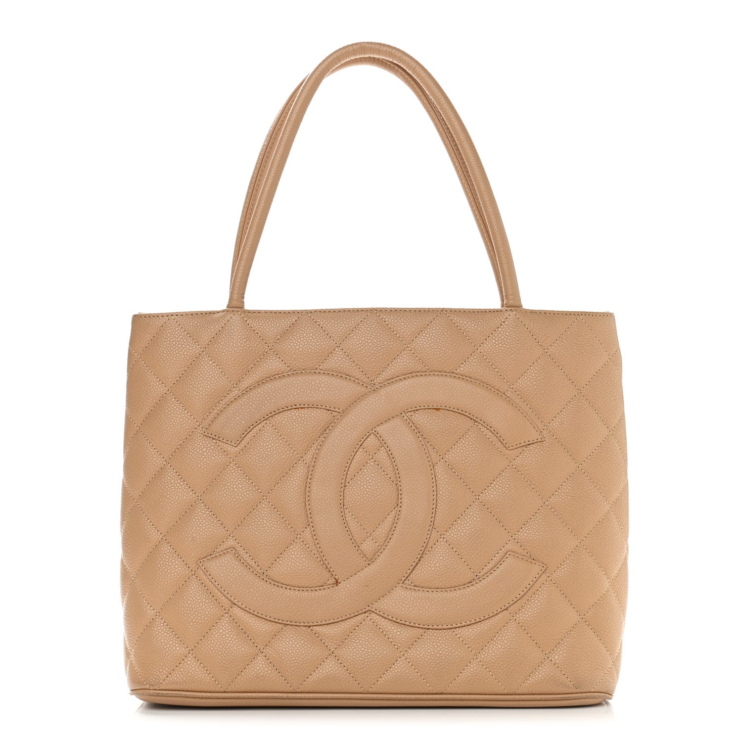 Chanel Caviar Quilted Medallion Tote Beige 1 of 12
