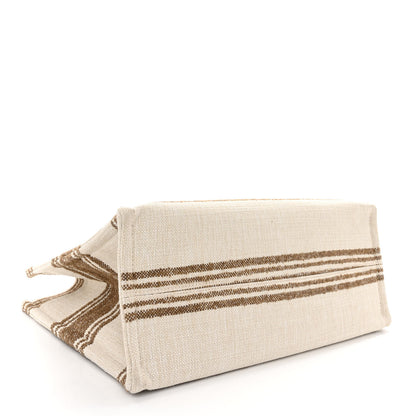 Celine Jacquard Striped Large Cabas Thais Tobacco Tan 4 of 9