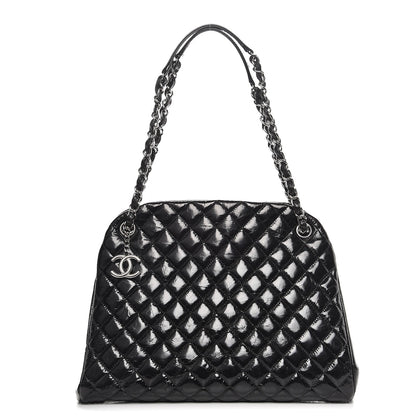 Chanel Glazed Calfskin Quilted Large Just Mademoiselle Bowling Bag Black 1 of 9