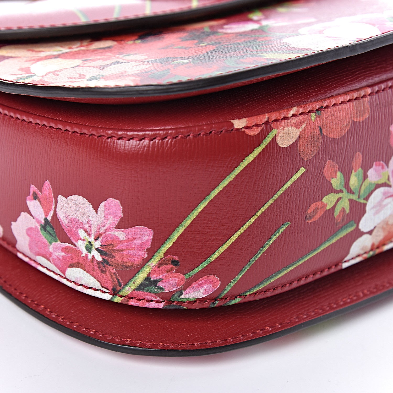 Gucci Shangai Calfskin Blooms Print Small Classic Bamboo Top Handle Bag Romantic Ceries Multicolor 9 of 10