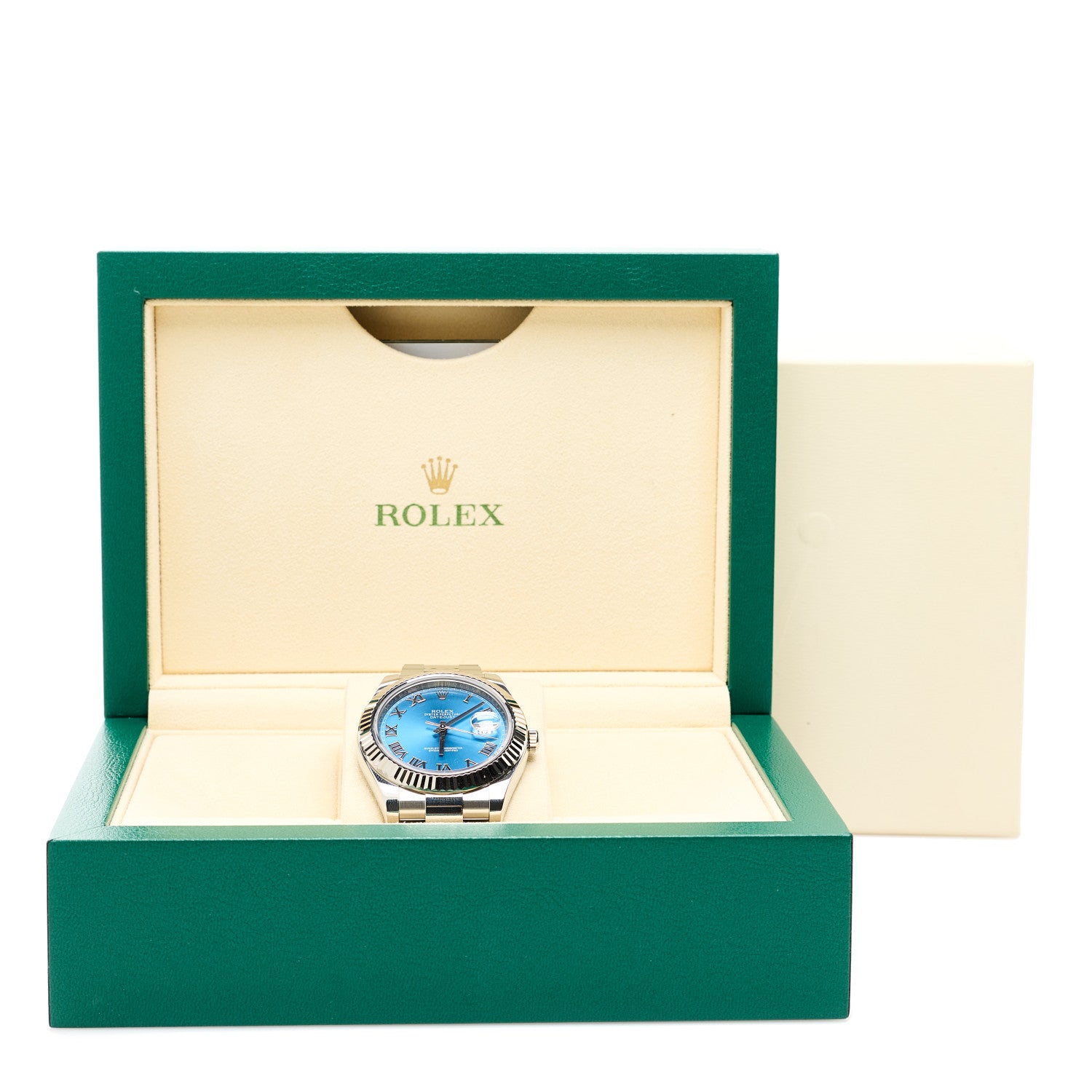 Rolex Stainless Steel 18K White Gold 41mm Oyster Perpetual Datejust Watch Blue Roman 116334 5 of 5
