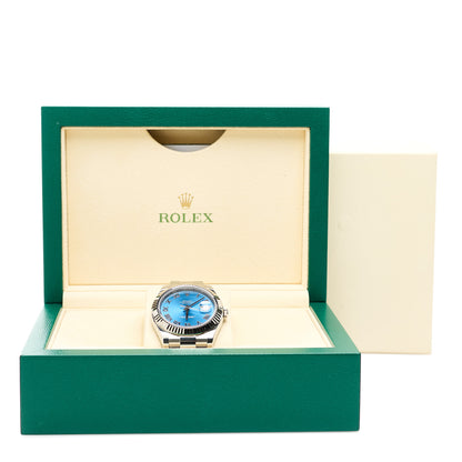 Rolex Stainless Steel 18K White Gold 41mm Oyster Perpetual Datejust Watch Blue Roman 116334 5 of 5