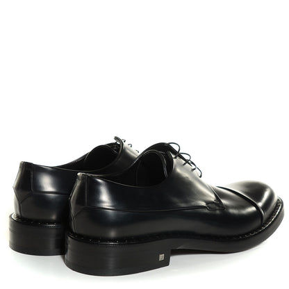 Louis Vuitton Glazed Calfskin Mens Track Captoe Derby Shoes 9.5 Black 4 of 7