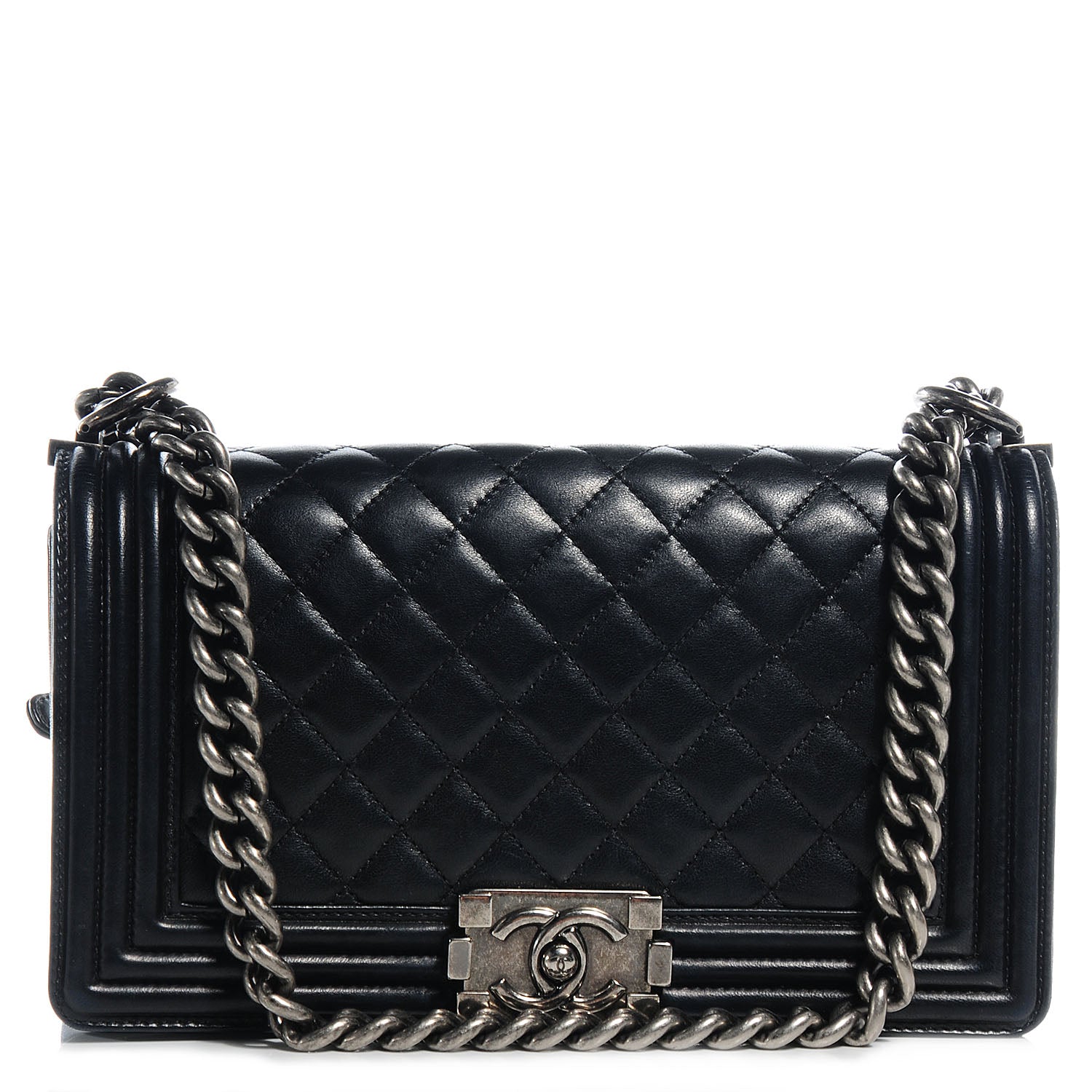 Chanel Lambskin Quilted Medium Boy Flap Black 1 of 8