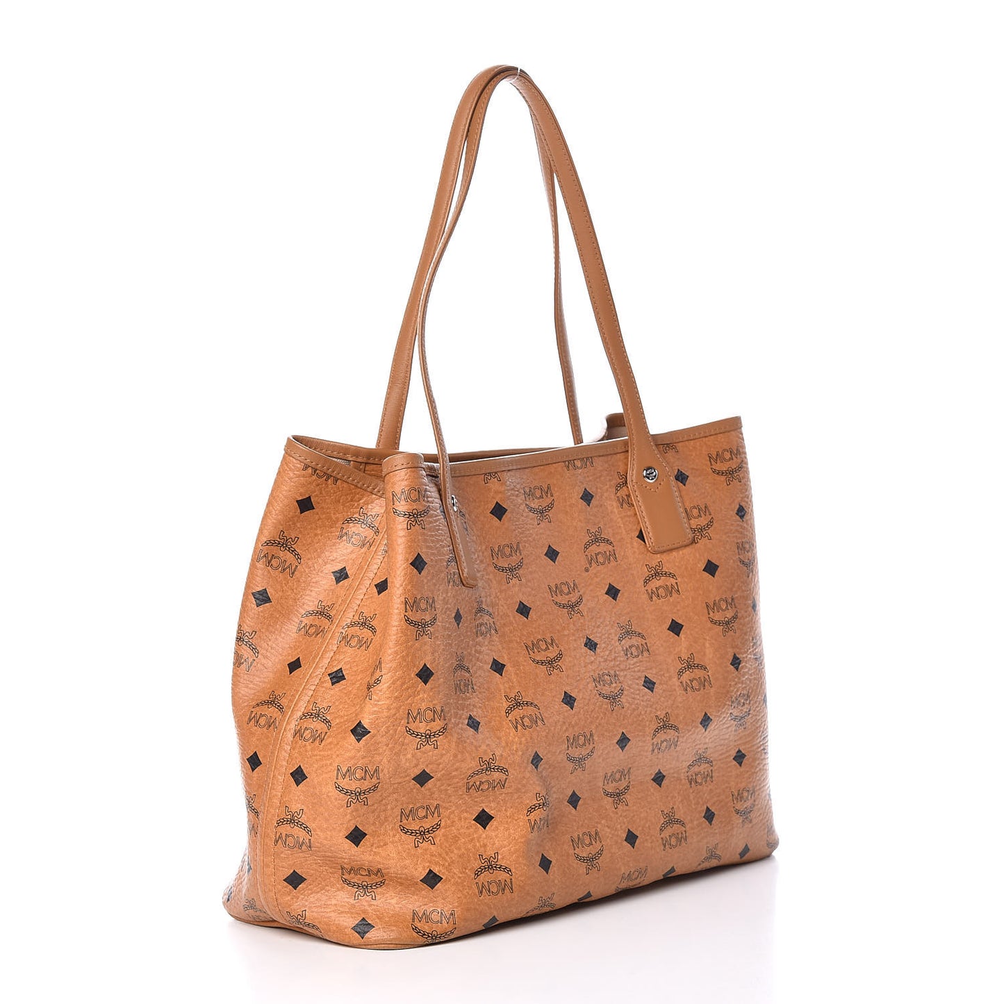 Visetos Crocodile Embossed Medium Liz Shopper Tote Cognac