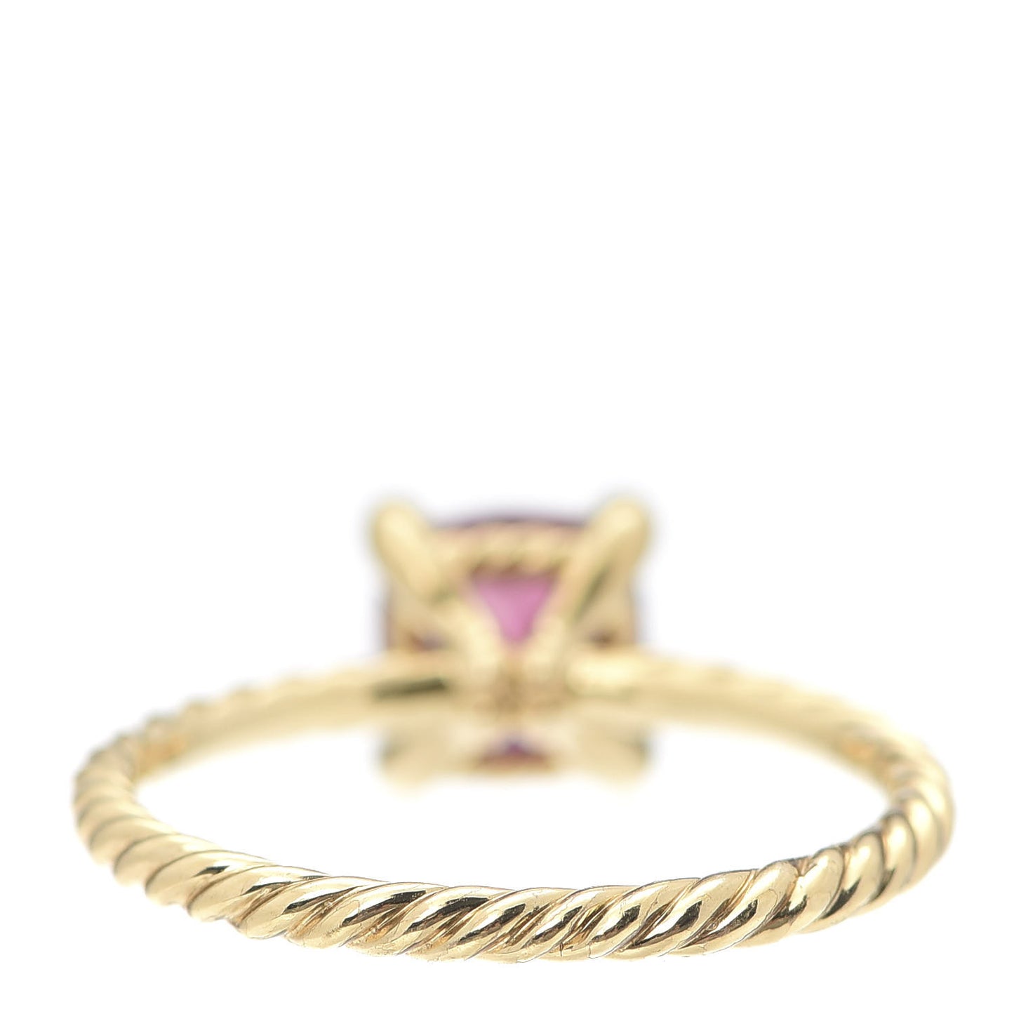18K Yellow Gold Diamond Pink Tourmaline 7mm Chatelaine Ring 56 7.75