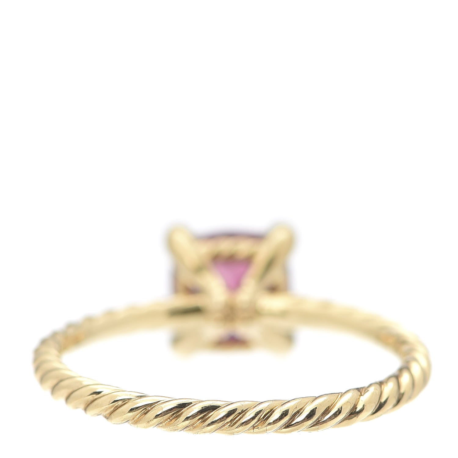 David Yurman 18K Yellow Gold Diamond Pink Tourmaline 7mm Chatelaine Ring 56 7.75 3 of 5