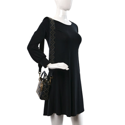 Christian Dior Lambskin Studded Mini Supple Lady Dior Black 2 of 11