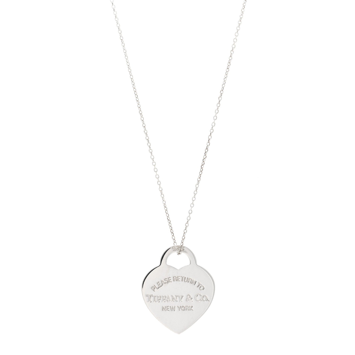 Tiffany Sterling Silver Medium Return To Tiffany Heart Pendant Necklace 1 of 5