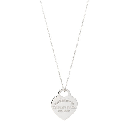 Tiffany Sterling Silver Medium Return To Tiffany Heart Pendant Necklace 1 of 5