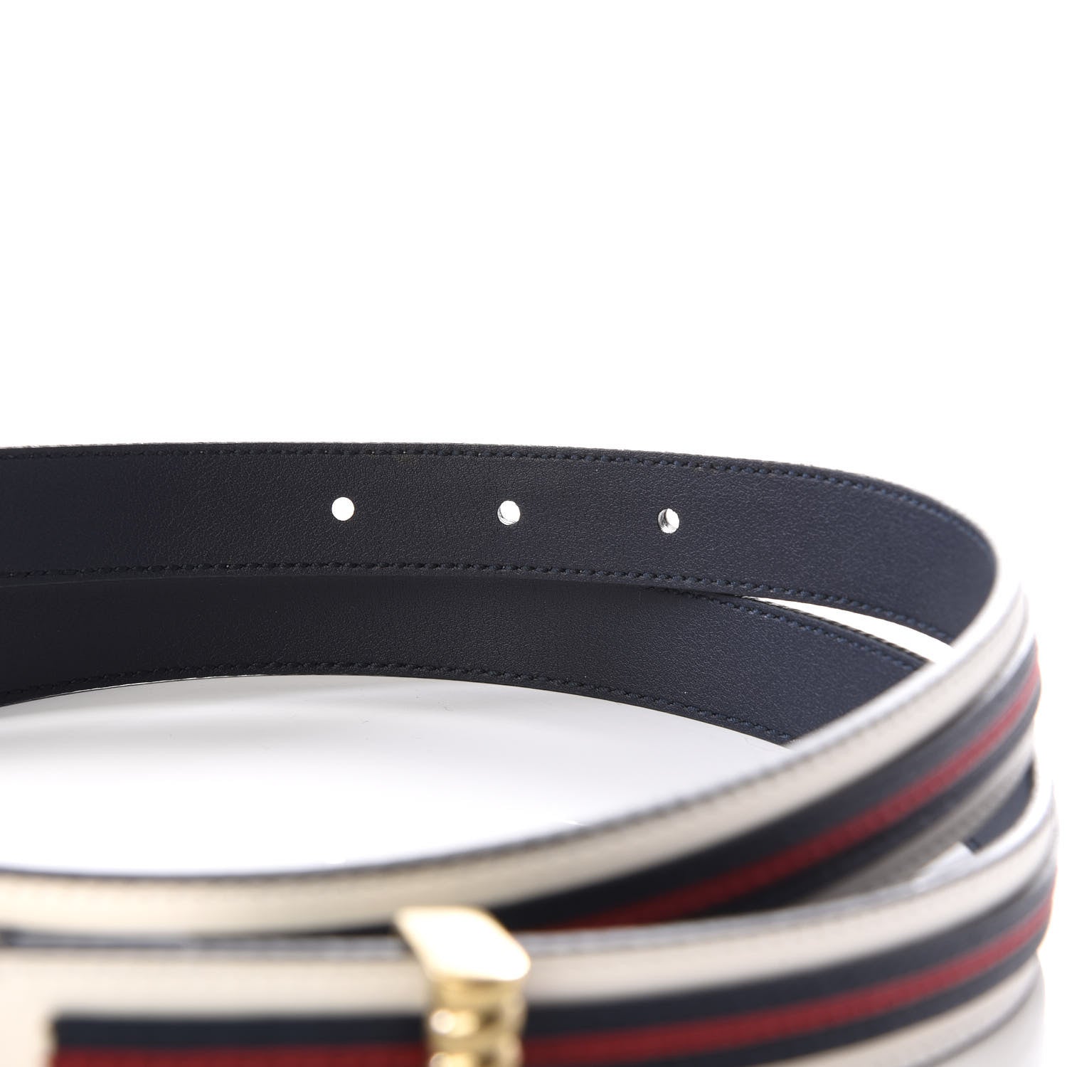 Gucci Calfskin Torchon Double G 20mm Belt 80 32 Off White Blue Red 3 of 6