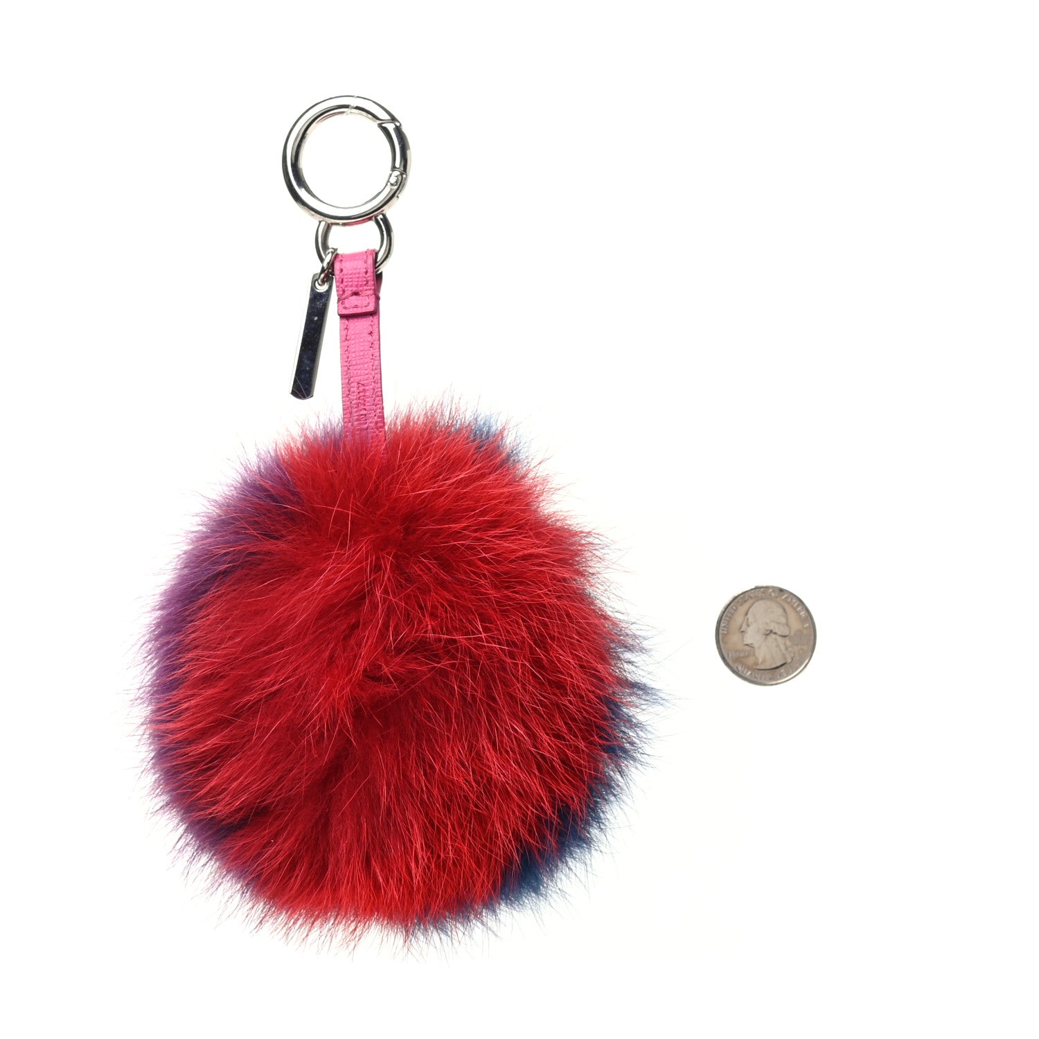 Fendi Fox Fur Pom Pom Bag Charm Shadow Violet 2 of 2