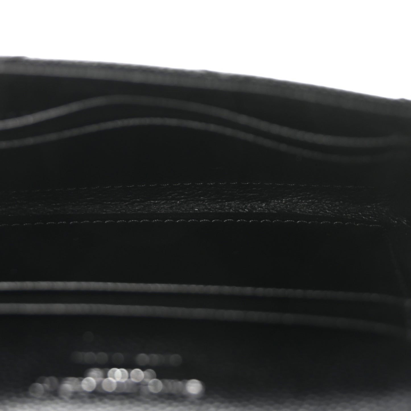 Grain De Poudre Matelasse Chevron Small Monogram Envelope Wallet Black