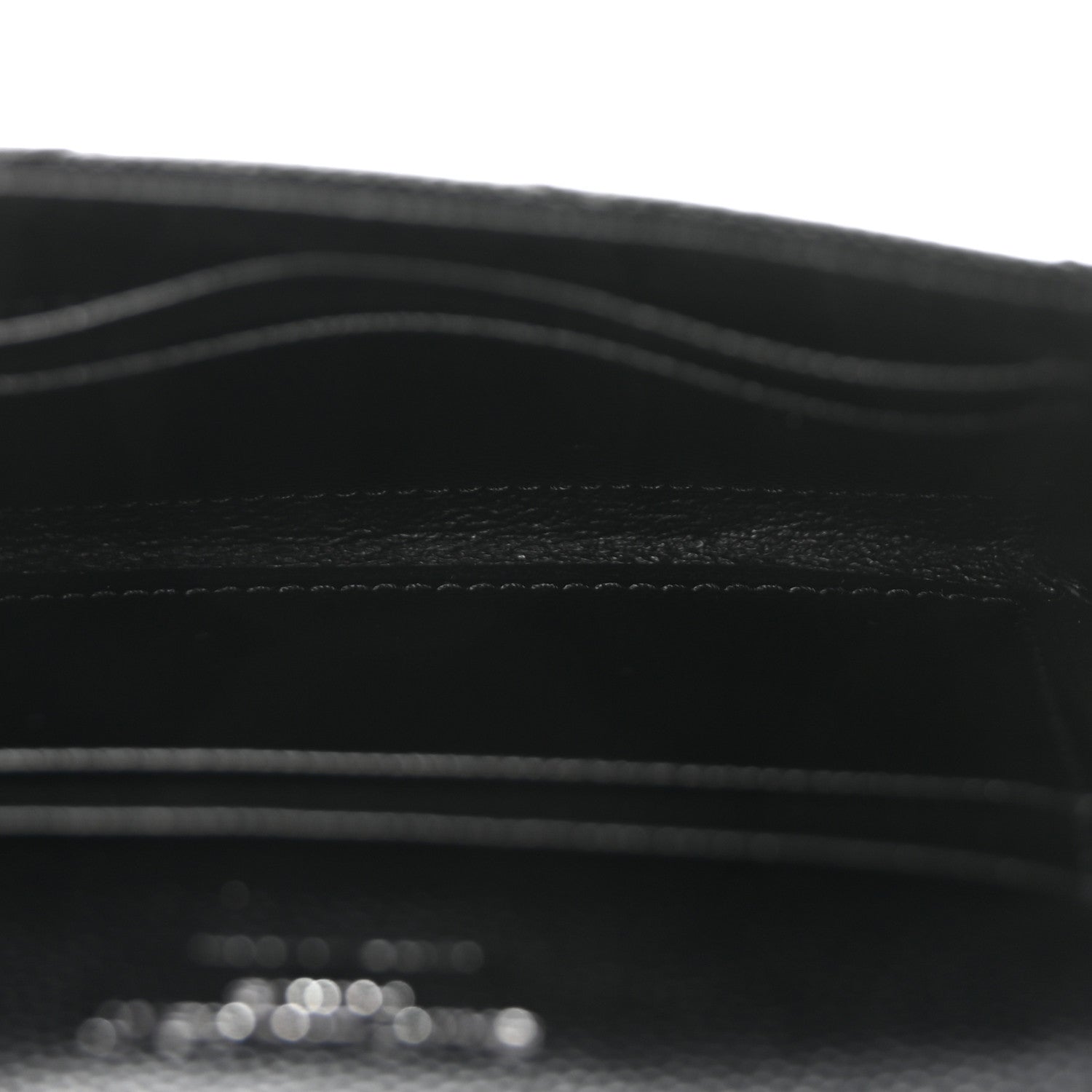 Saint Laurent Grain De Poudre Matelasse Chevron Small Monogram Envelope Wallet Black 5 of 7