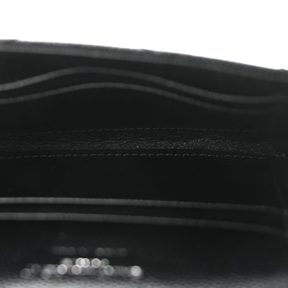 Saint Laurent Grain De Poudre Matelasse Chevron Small Monogram Envelope Wallet Black 5 of 7