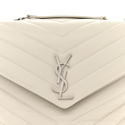 Saint Laurent Calfskin Y Quilted Monogram Medium Loulou Chain Satchel Crema Soft 8 of 11