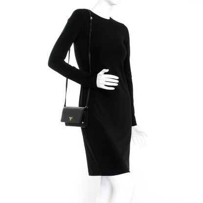 Prada Vitello Grain Mini Crossbody Wallet Nero Black 2 of 8
