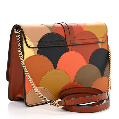 Chloe Calfskin Patchwork Alphabet Clutch On Chain Sepia Brown 3 of 13