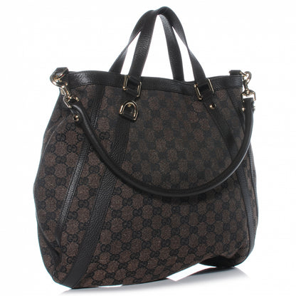 Gucci Monogram Medium Abbey Convertible Tote Dark Brown 3 of 7