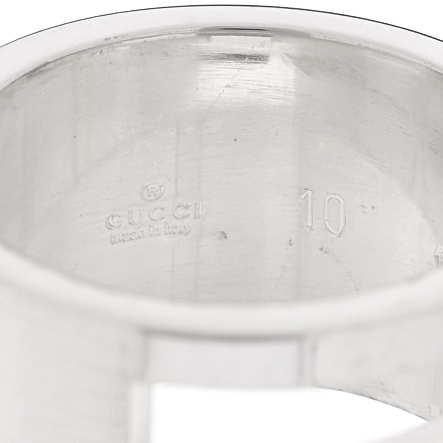 Gucci Sterling Silver Wide G Cutout Ring 49 5 4 of 5