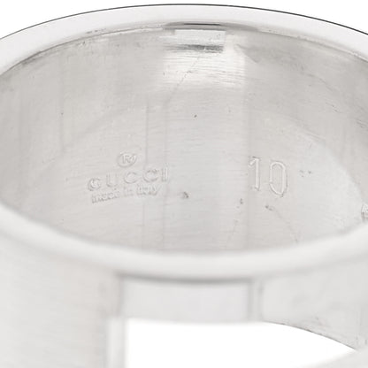 Gucci Sterling Silver Wide G Cutout Ring 49 5 4 of 5