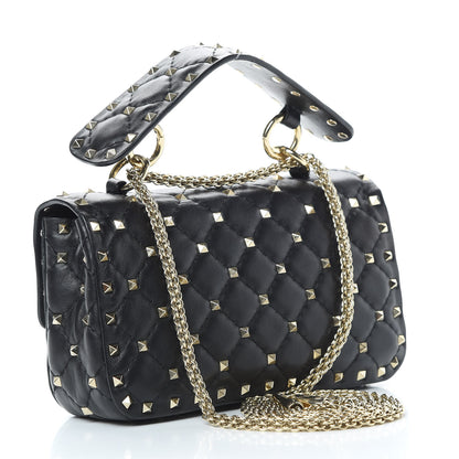 Valentino Garavani Lambskin Small Rockstud Spike Shoulder Bag Black 3 of 10