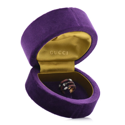 Gucci 18K Yellow Gold Black Diamond Topaz Sapphire Diamond Ouroboros Snake Three-Row Ring 44 3 7 of 7