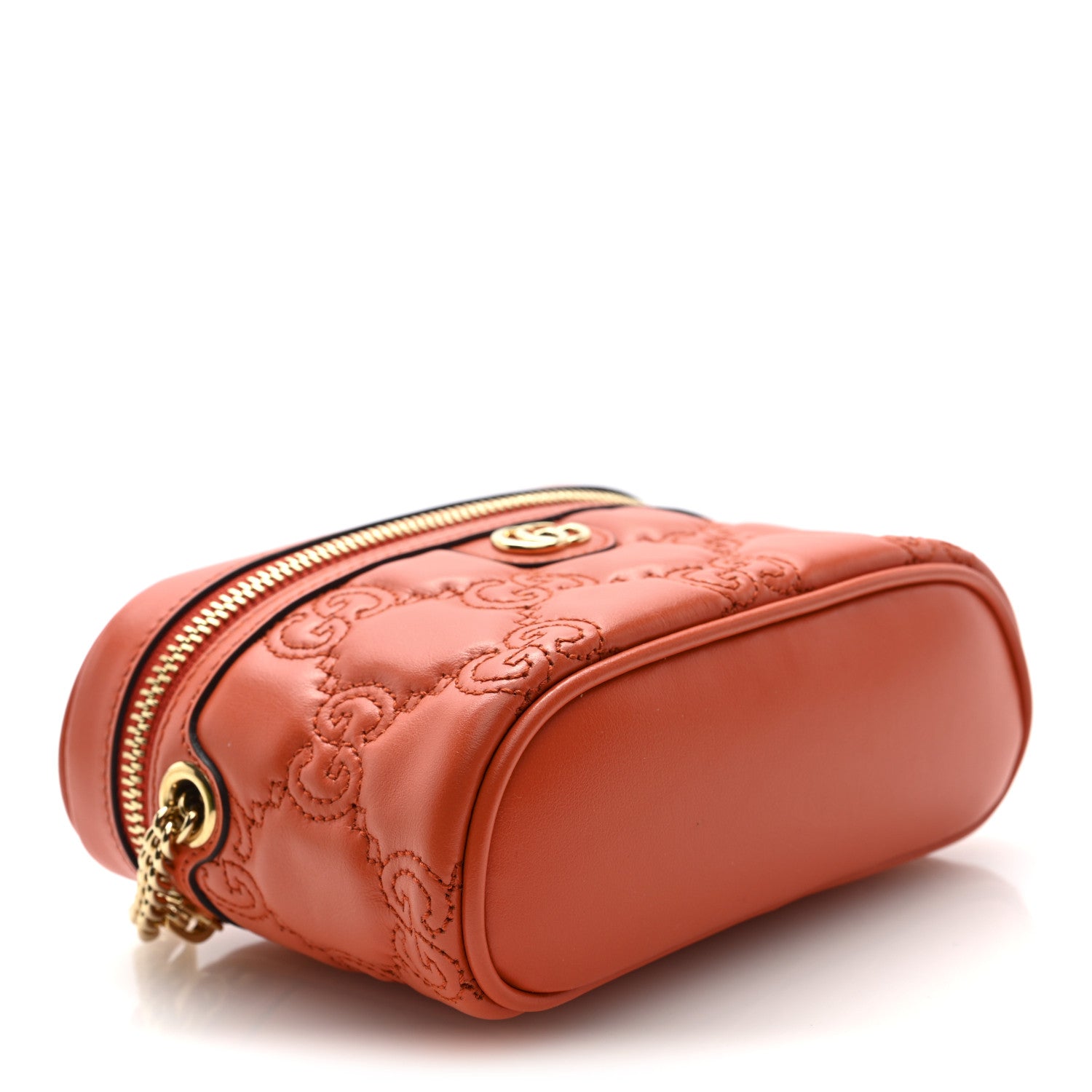 Gucci Calfskin GG Matelasse Mini Top Handle Bag Deep Orange 4 of 10